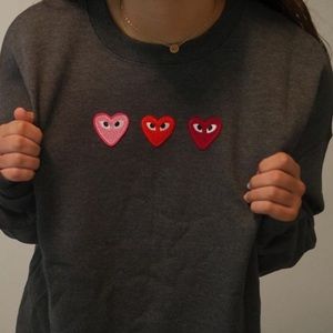 new crewneck made by me with the cutest hearts!